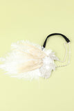 1920s Feather Sequin Pearls Flapper Headband