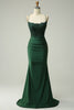 Load image into Gallery viewer, Mermaid Halter Dark Green Long Formal Dress with Appliques Beading