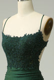 Mermaid Halter Dark Green Long Formal Dress with Appliques Beading