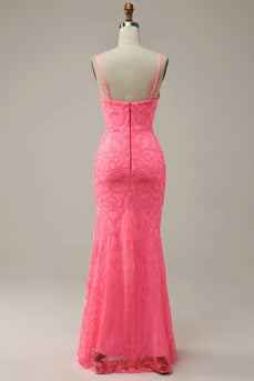 Blush Sheath Glitter Formal Dress with Sequins