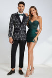 Trendy Strapless Dark Green Short Homecoming Dress with Beading