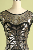 Black Gold Mermaid Flapper Dress