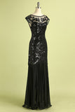 Black 1920s Sequined Flapper Dress