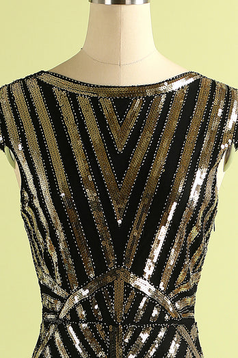 Gold Mermaid 1920s Sequined Flapper Dress