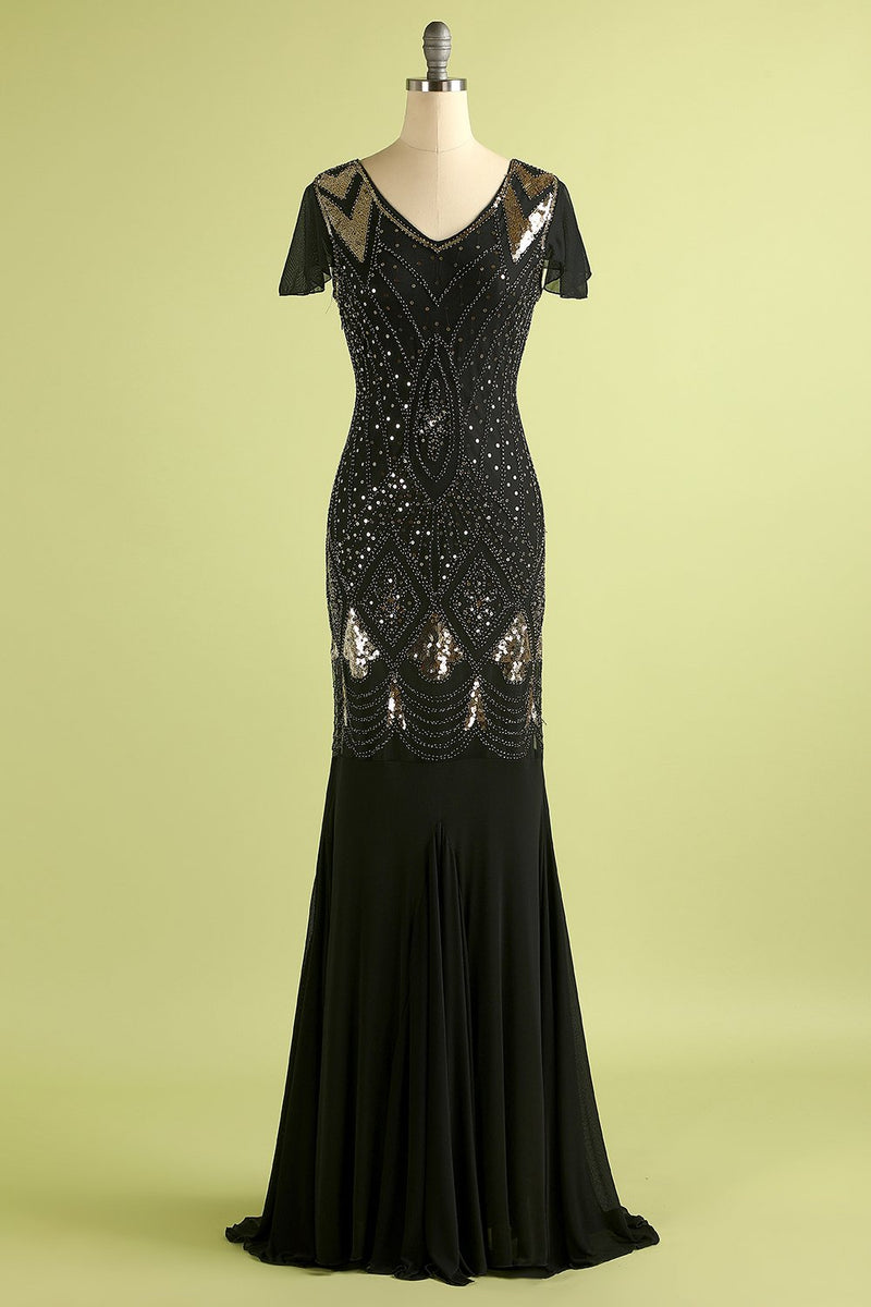 Load image into Gallery viewer, 1920s Sequins Flapper Long Dress