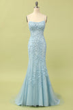 Light Purple Mermaid Long Formal Dress with Appliques