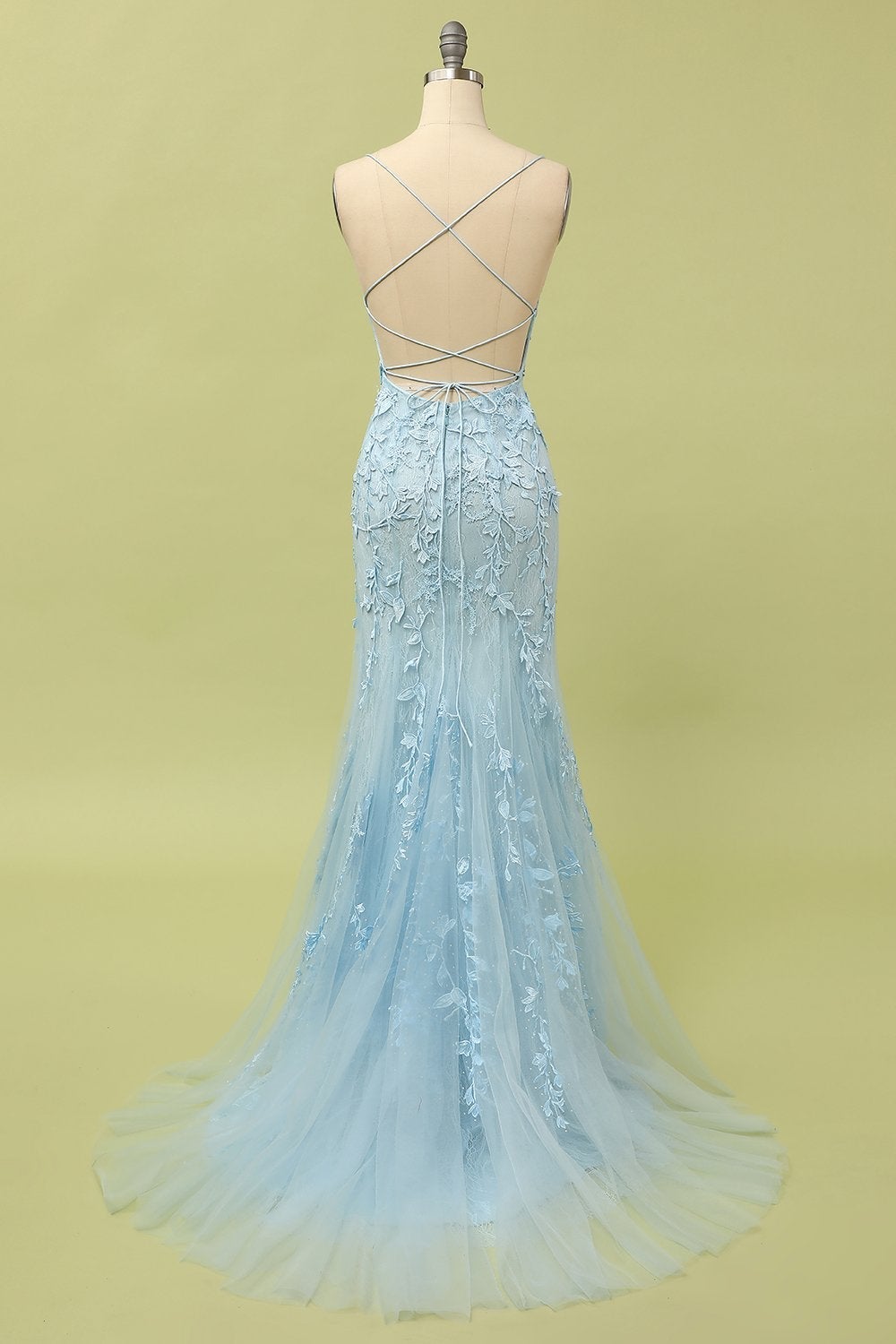 Light Purple Mermaid Long Formal Dress with Appliques