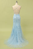 Light Purple Mermaid Long Formal Dress with Appliques