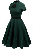 Burgundy 50s Vintage Dress with Sleeves