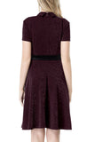 Burgundy 50s Vintage Dress with Sleeves