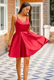 Red A-line Dress