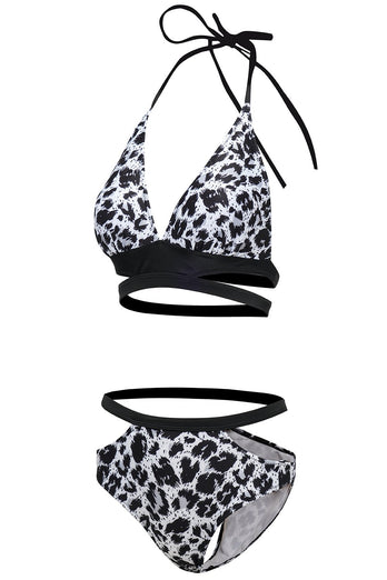 White Leopard Push Up Bikini