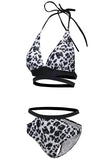 White Leopard Push Up Bikini