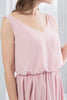 Load image into Gallery viewer, V Neck Blush Bridesmaid Dress with Split Front