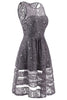 Load image into Gallery viewer, Grey Lace Bridesmaid Party Dress