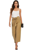 Brown Wide Leg Cropped Trousers