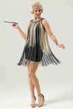 Round Neck Black Fringed 1920's Dress