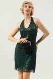 Halter Green Sequins 1920s Dress