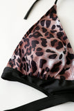 Lace Up Brown Leopard Swimsuit