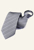Load image into Gallery viewer, Dark Grey Striped Men&#39;s Tie For Party