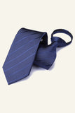 Dark Grey Striped Men's Tie For Party