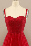 Beautiful Red Sweetheart Formal Dress with Beading