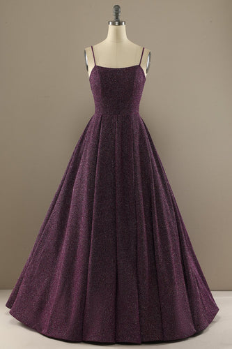 Charming A Line Purple Formal Dress with Split Front
