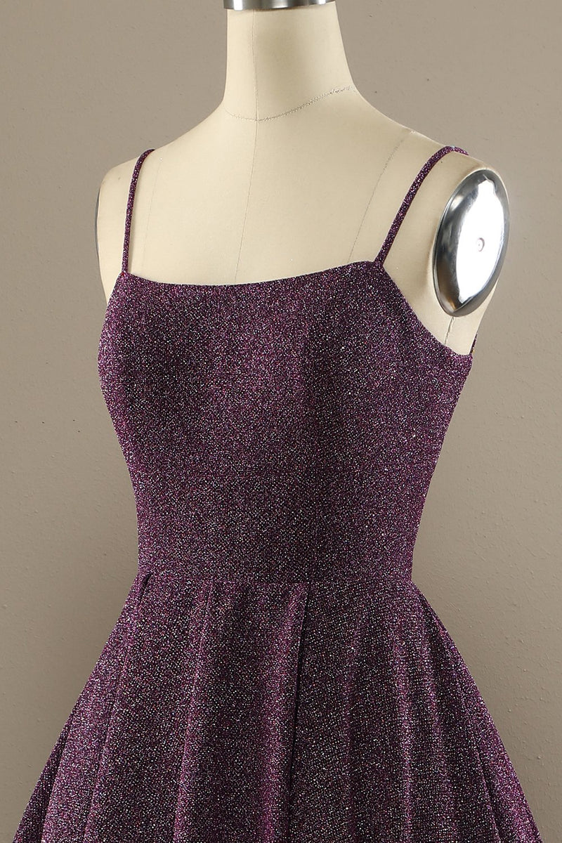Load image into Gallery viewer, Charming A Line Purple Formal Dress with Split Front