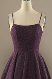 Charming A Line Purple Formal Dress with Split Front