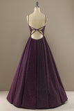 Charming A Line Purple Formal Dress with Split Front