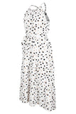 Pink Polka Dots Maxi Boho Dress