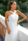 Ruffle Cross V-neck Bridesmaid Dress