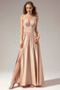 Load image into Gallery viewer, Golden Satin Long Dress