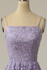 Load image into Gallery viewer, A Line Strapless Light Purple Long Formal Dress with Appliques