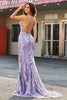 Load image into Gallery viewer, Lilac Sparkly Mermaid Long Formal Dress with Beading