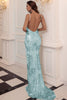 Load image into Gallery viewer, Blue Sequin Long Prom Dress