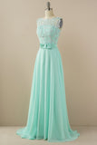 Applique Long Prom Dress