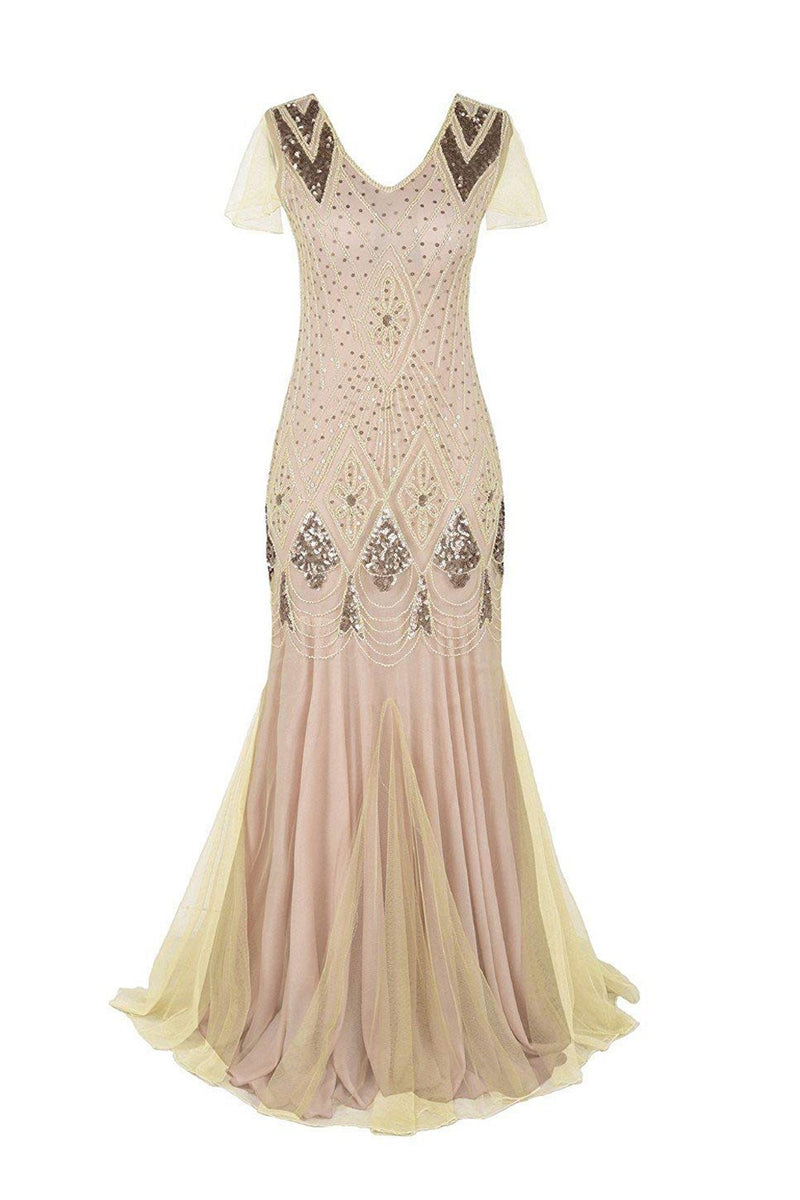 Load image into Gallery viewer, Pink 1920s Sequins Flapper Long Dress
