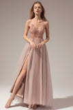 V-neck Long Prom Dress With Slit