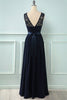 Load image into Gallery viewer, Scoop Neck Lace Chiffon Bridesmaid Dress