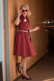 50s Burgundy Dress