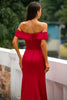 Load image into Gallery viewer, Red Off Shoulder Prom Dress