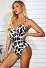 Load image into Gallery viewer, White Black Leopard One Piece Swimsuit