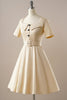 Load image into Gallery viewer, Vintage Apricot Square Neck 1950s Dress