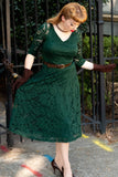 Exclusive Green Lace Midi Dress