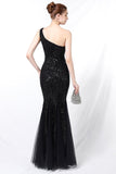 Mermaid One Shoulder Formal Dress with Appliques