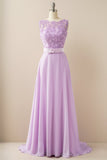 Applique Long Prom Dress