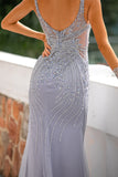 Mermaid Illusion Neck Prom Dress