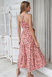 Pink Polka Dots Maxi Boho Dress