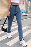 Blue Baggy Straight Leg Jeans